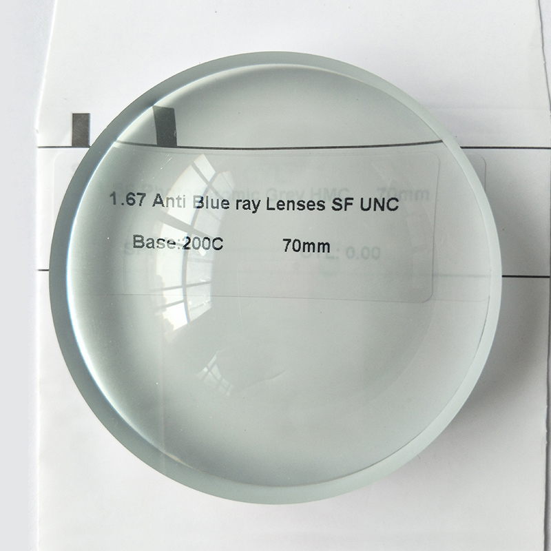 1.67 半完成ブルーブロック単焦点レンズ